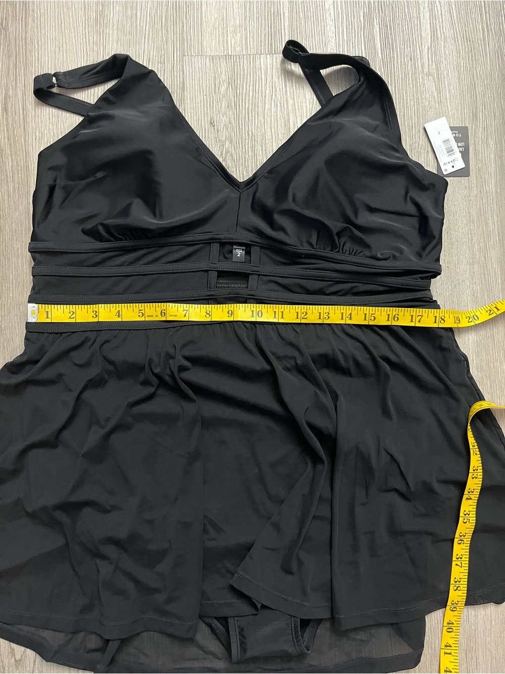 350–NWT Torrid Black Mesh Inset Swim Dress - Picture 7 of 8
